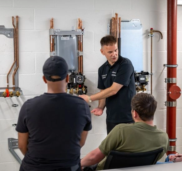 Trainer in front of class